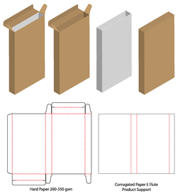 内衬托纸盒包装展开图