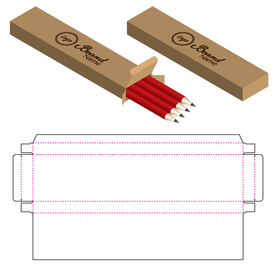铅笔纸盒包装展开图
