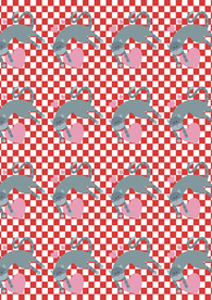 卡通 格子 小猫 爱心