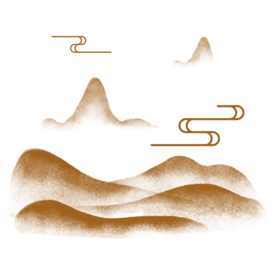 中国风金色祥云山PNG免扣