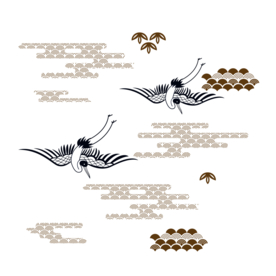 中国风金色祥云仙鹤PNG免扣