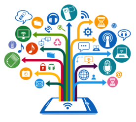 创意智慧树科技树PNG素材