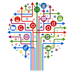 创意智慧树科技树PNG素材