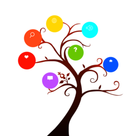 创意智慧树科技树PNG素材