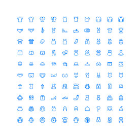 100个衣服鞋子UI图标