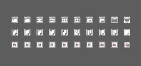 30个黑白文件夹软件UI图标