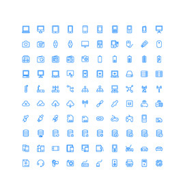 100个设备网络UI图标