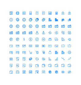 100个金融购物UI图标