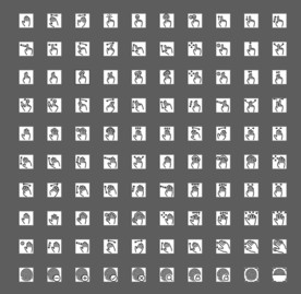 100个黑白手势UI图标