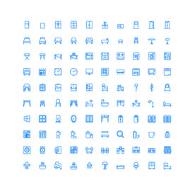 100个家庭UI图标