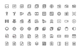 60个图片影音UI图标
