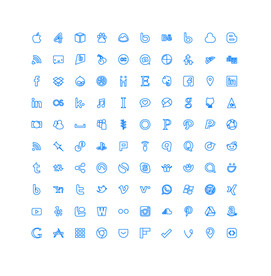 100个社交媒体UI图标