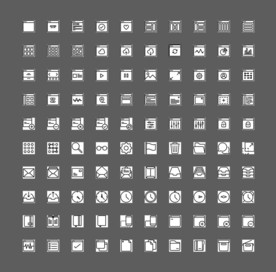 100个黑白用户界面UI图标
