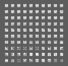 100个黑白用户图表UI图标