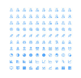 100个用户图表UI图标