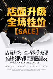 店面升级促销活动宣传海报素材