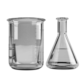 烧杯锥形瓶化学实验器材PNG