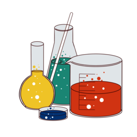 平底烧瓶烧杯化学实验器材PNG