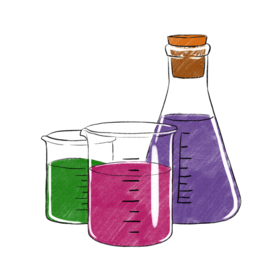 烧杯锥形瓶化学实验器材PNG