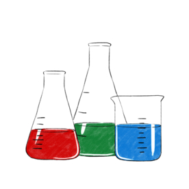 锥形瓶烧杯化学实验器材PNG