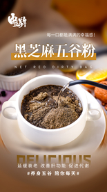 黑芝麻五谷美食活动宣传海报素材