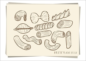 12款入通心粉素描画