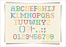 彩色字母编织图案