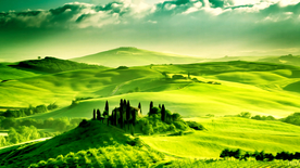 暮光 晨光 风景油画