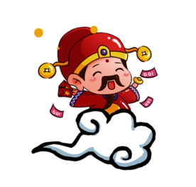 新年财神拜年PNG素材