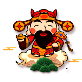 新年财神拜年PNG素材