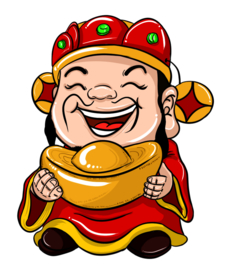 新年财神大元宝拜年PNG素材