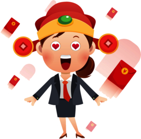 新年财神红包拜年PNG素材