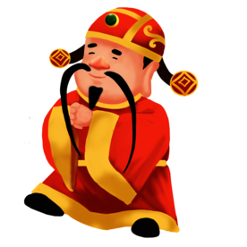 新年财神拜年PNG素材