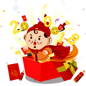 新年财神拜年PNG素材