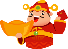 元宝新年财神拜年PNG素材