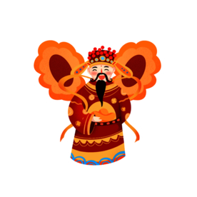 新年财神拜年PNG素材
