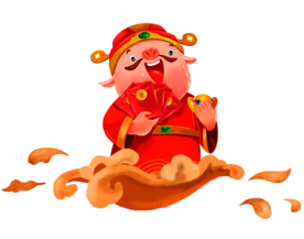 新年财神拜年PNG素材