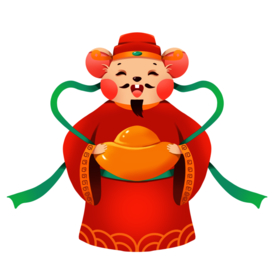 新年财神拜年PNG素材
