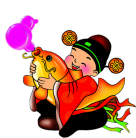 新年财神拜年PNG素材