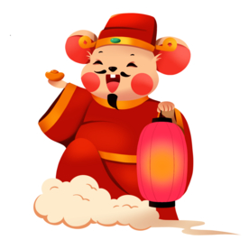 新年财神拜年PNG素材
