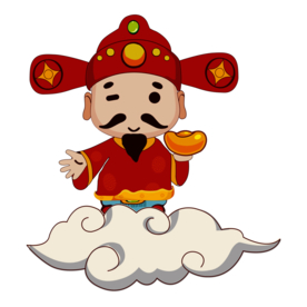 新年财神拜年PNG素材