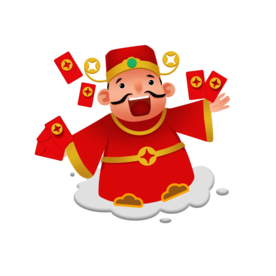 新年财神拜年PNG素材