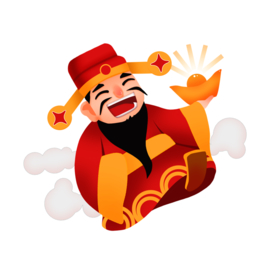 新年财神拜年PNG素材