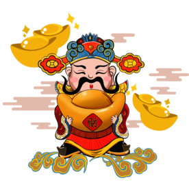 新年财神拜年PNG素材