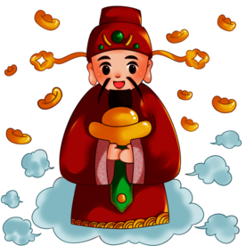 新年财神拜年PNG素材