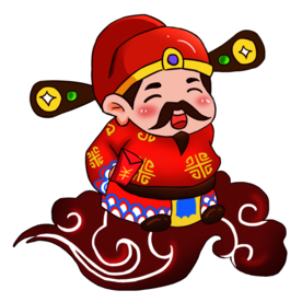 新年财神拜年PNG素材