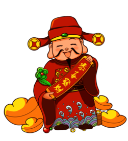 新年财神拜年PNG素材