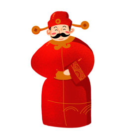 新年财神拜年PNG素材