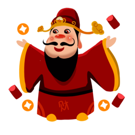 新年财神拜年PNG素材