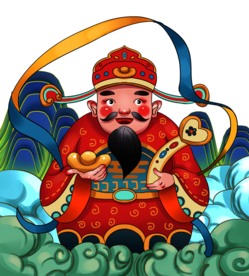 新年财神拜年PNG素材